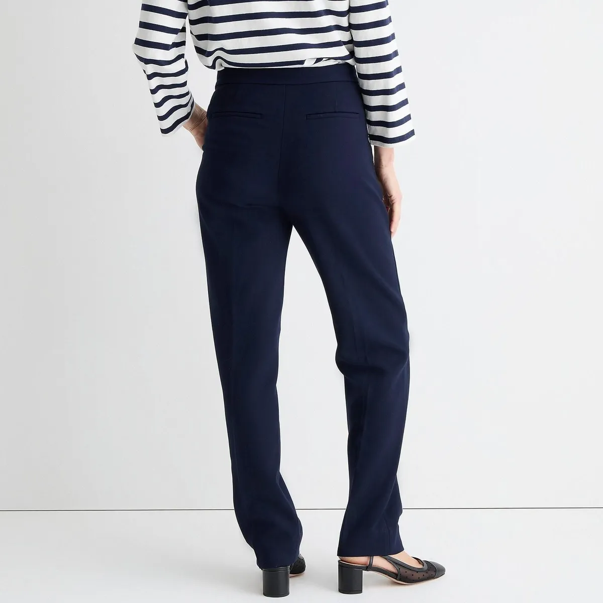 J Crew Petite Kate Straight Leg Pant In Four Season Stretch Navy Blue