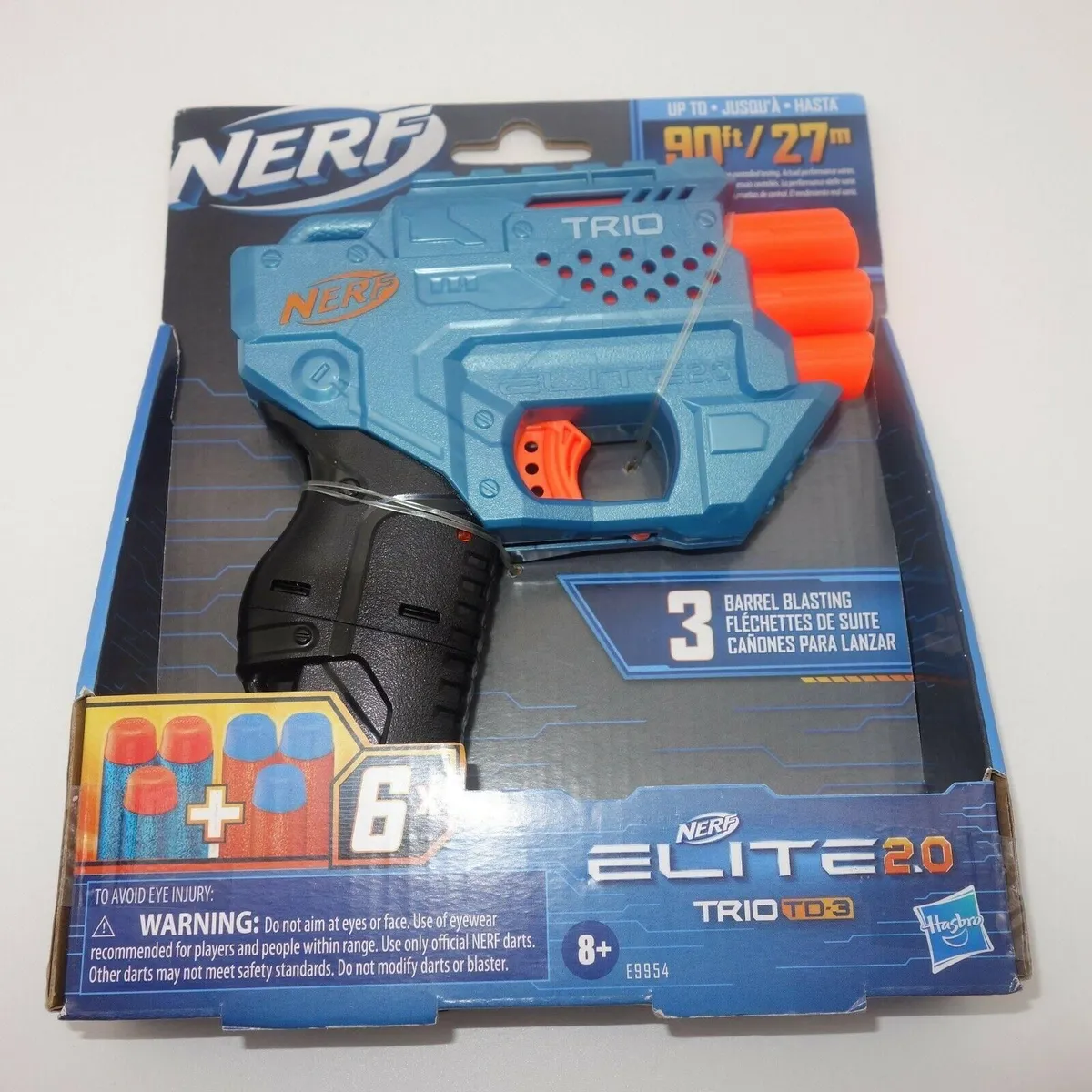 NEW NERF N Strike Elite 2 0 Blue Trio TD 3 Triple Dart Blaster Gun 6