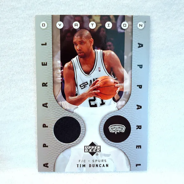 Upper Deck Ovation Apparel Tim Duncan Oa Td Game Used Jersey