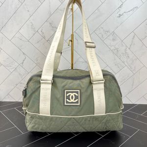 Chanel Green Nylon Sport Duffle Bag