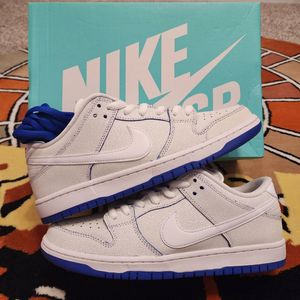 Nike SB DUNK LOW Premium Cracked Leather Blue 2019 Men s Size