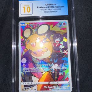 Japanese s8b VMAX Climax Full Art Holo Dedenne 200/184 Grade 10