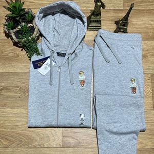 gray polo sweat suit