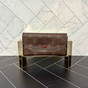 LOUIS VUITTON Monogram Emilie Wallet Red