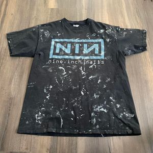 90s thrashed painted nine inch nails tee - men's XL | Whatnot