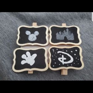 Disney Land WDW Icons Mini Wood Clothespins Disney World Parks