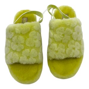 Yellow ugg fur on sale slides