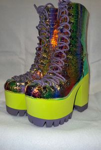 Cosmic matter 2025 iridescent platform boots