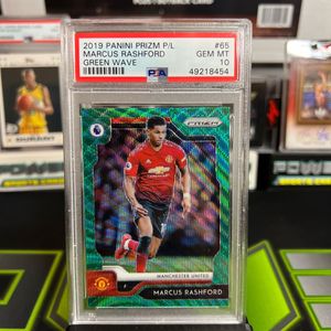 2019 Panini Prizm P/L Marcus Rashford Green Wave