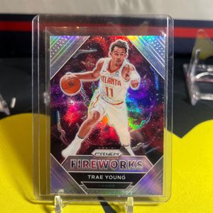 Trae Young Fireworks Silver Prizm