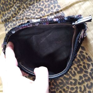 Victoria's Secret silver Crossbody Purse with Zipper 