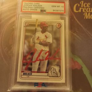 psa10 2020 bowman Draft Jordan Walker auto dna/psa10 GEM Mt RED INK!