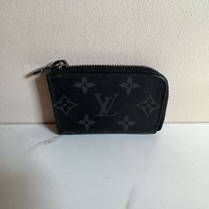 Louis Vuitton Coin Purse Monogram Eclipse Black Gray