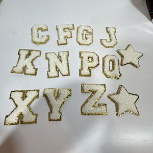 White gold iron on letters