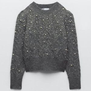 Zara hotsell pearl sweater