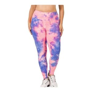 Zenana Plus Size Athletic/Yoga Tie-Dye Honeycomb High Waisted