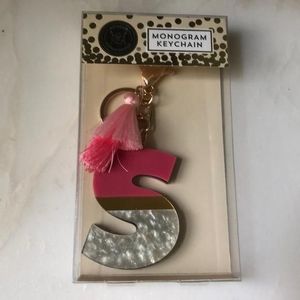Monogram Keychain Purse Charm Nwt Letter S Barbie Pink