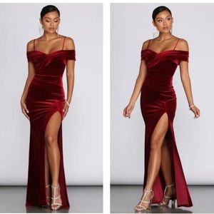 Windsor burgundy outlet long dress