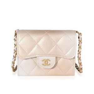 Chanel Gold Metallic Ombré Quilted Goatskin Classic Mini Clutch with Chain - Handbag | Pre-owned & Certified | used Second Hand | Unisex