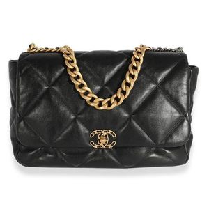 Chanel Black Quilted Lambskin Large Chanel 19 Flap Bag, myGemma