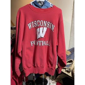 Vintage 90s Wisconsin Badgers Champion Reverse Weave Crewneck Sweatshirt  Red XL