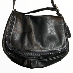 Margot Genuine Leather Womens Crossbody Bag Black