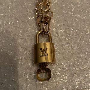 Authentic Louis Vuitton Padlock & Key Necklace #325 (made before 2009)