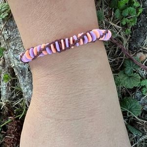 Purple Clay Bead Bracelet