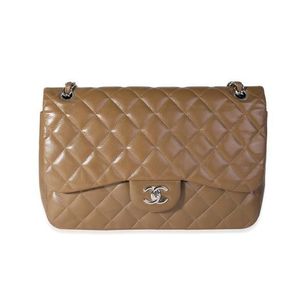 Chanel Khaki Caviar Quilted Jumbo Classic Double Flap Bag, myGemma, FR