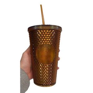 Starbucks Limited Edition 50th Anniversary Gold Studded Cold Cup Tumbler 16  oz 