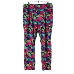 Soft Surroundings Women Tropical Pull On Pants Large Bold Bright