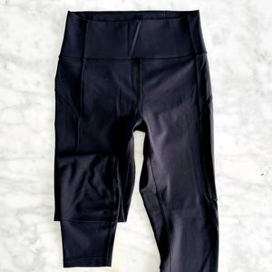 Lululemon In Movement 7/8 Tight *Everlux 25 Black 4 #W5ANXS *Discontinued
