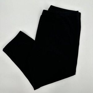 J Jill Solid Black Pima Capri Knit Leggings Size Large