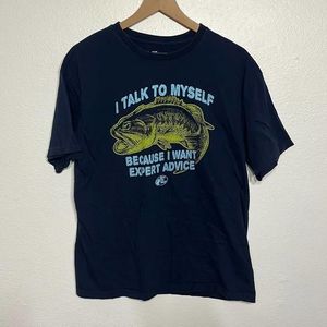 Bass Pro Shops Mens Shirt Size Large Short Sleeve Navy Blue Fishing Shirt