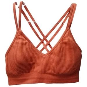 Aerie Real Me Ribbed Strappy Back Sports Bra Large