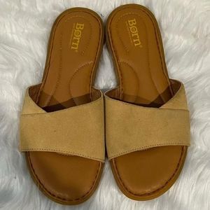 Born Shoes Suede Leather Gudena Slide Sandals Size 6