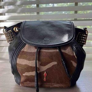 Paloma mini - Top handle bag - Grained calf leather and spikes Loubinthesky  - Leche - Christian Louboutin