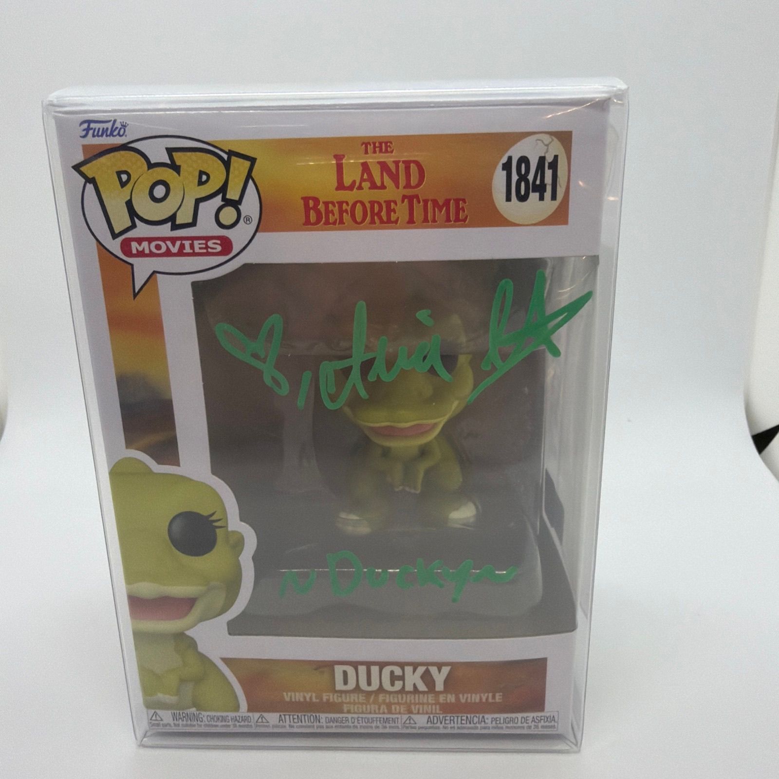 Ducky Land Before Time signed by Aria Curzon