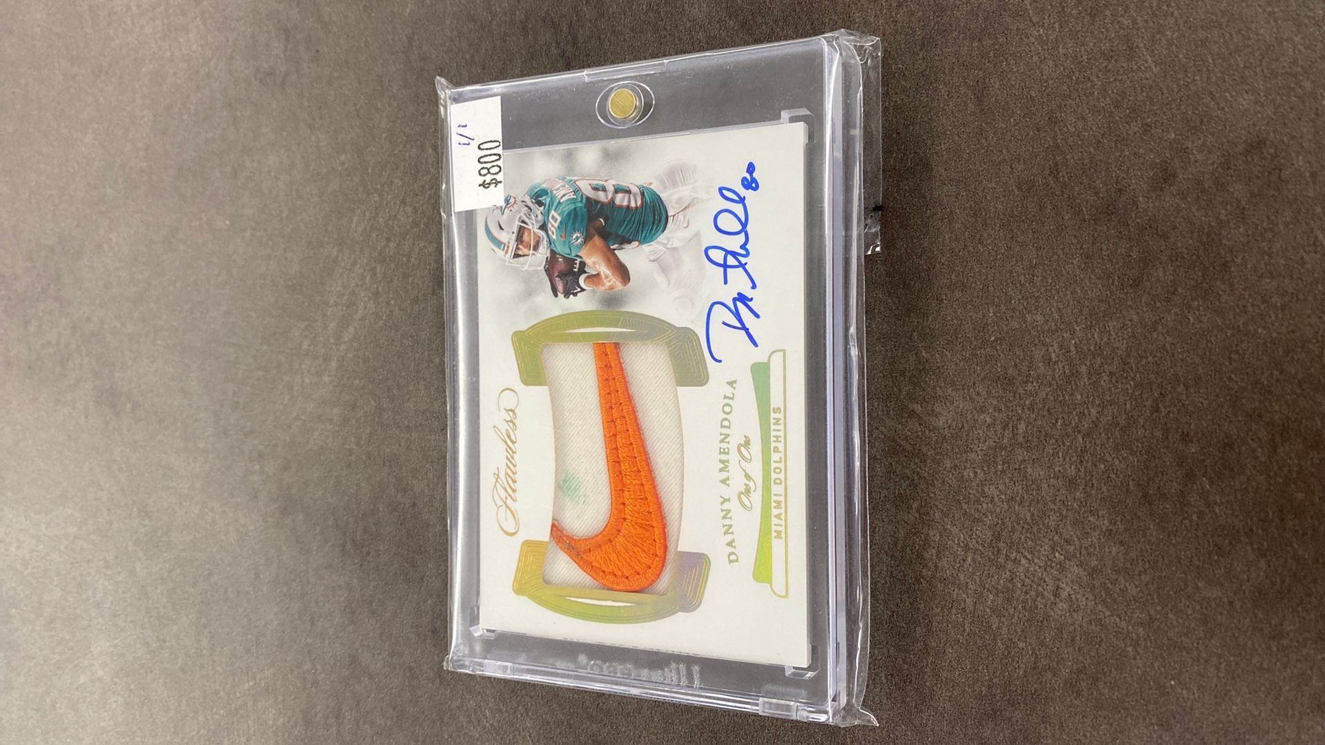 Danny Amendola 2018 Flawless Nike Swoosh Patch Auto 1/1 Dolphins