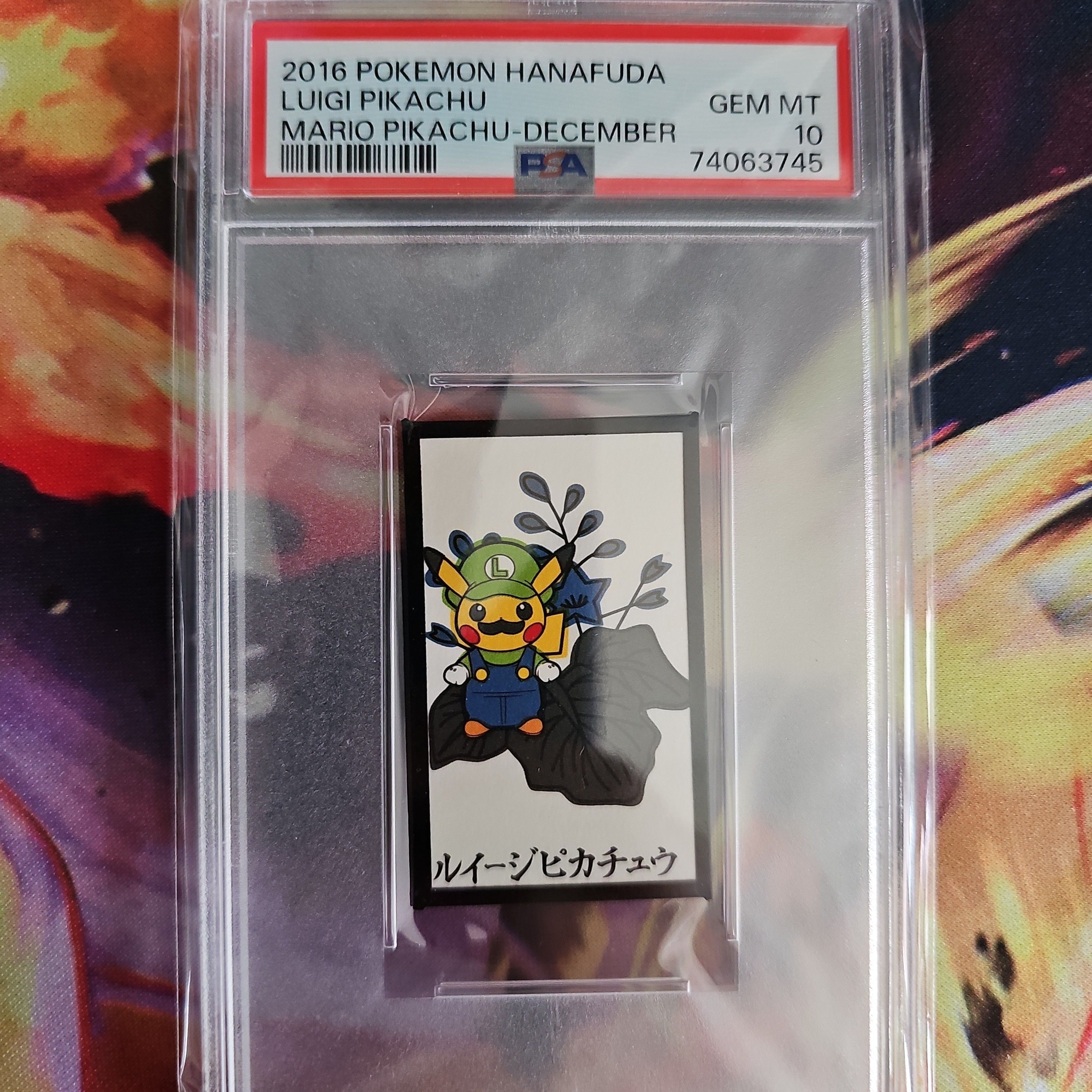 2x 2016 POKEMON HANAFUDA MARIO PIKACHU LUIGI DECEMBER HO-OH PSA 10