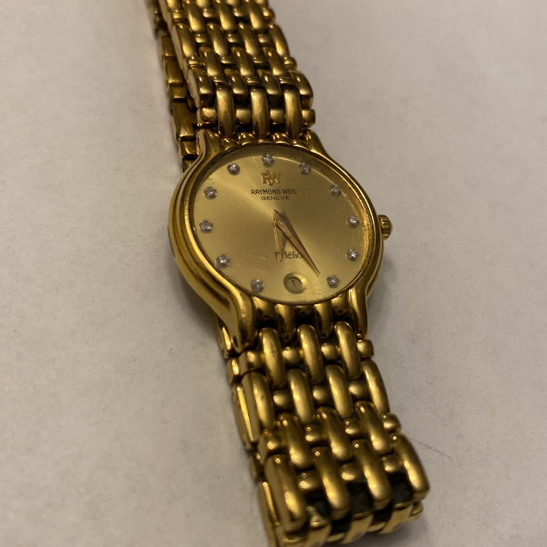 Raymond Weil Fidelio Quartz Watch Diamond Dial 18k Gold