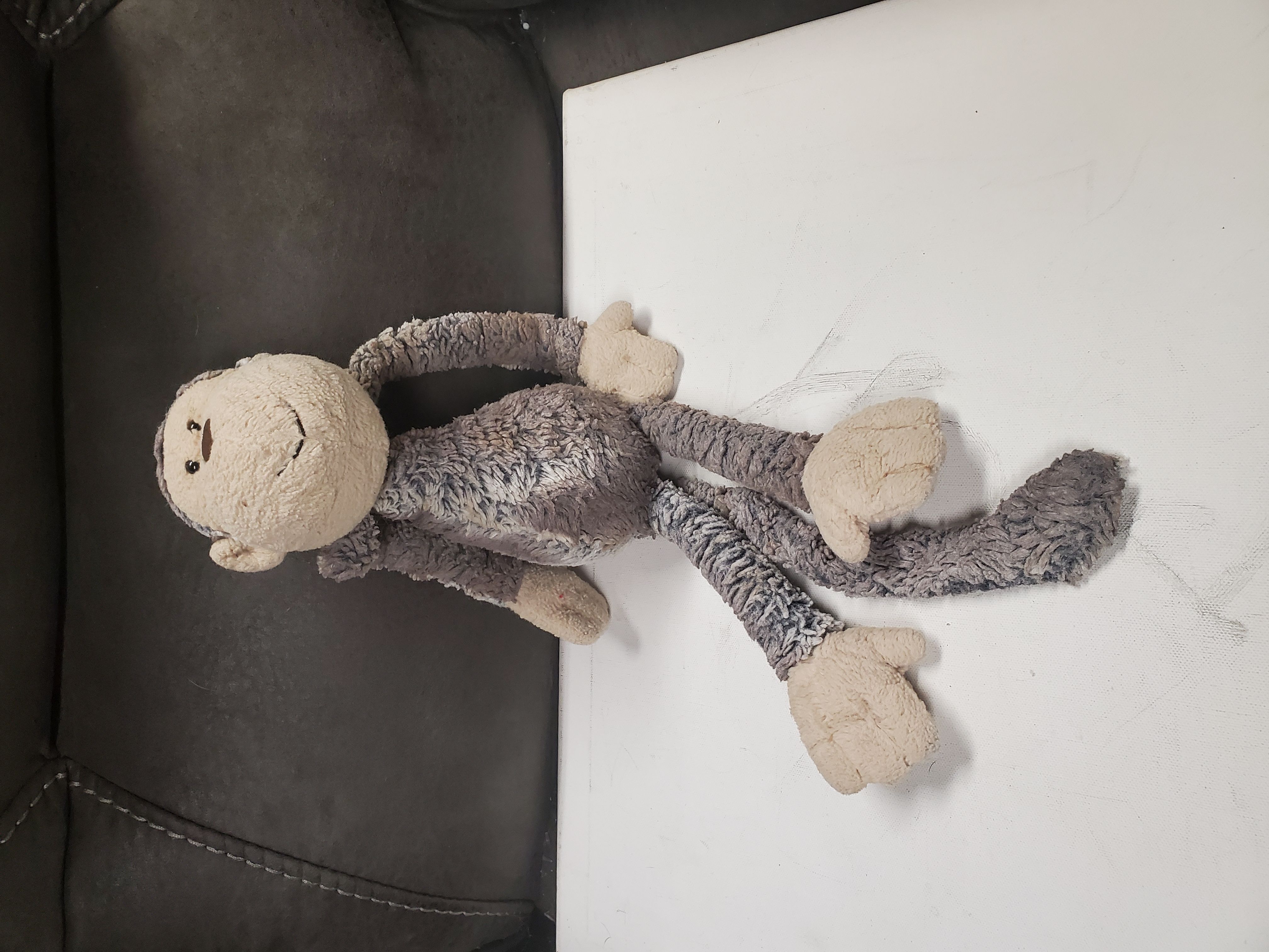 Plush Jellycat Mattie Monkey Stuffed Animal 16 inch Tall Gray and Tan Whatnot Buy Sell Go Live