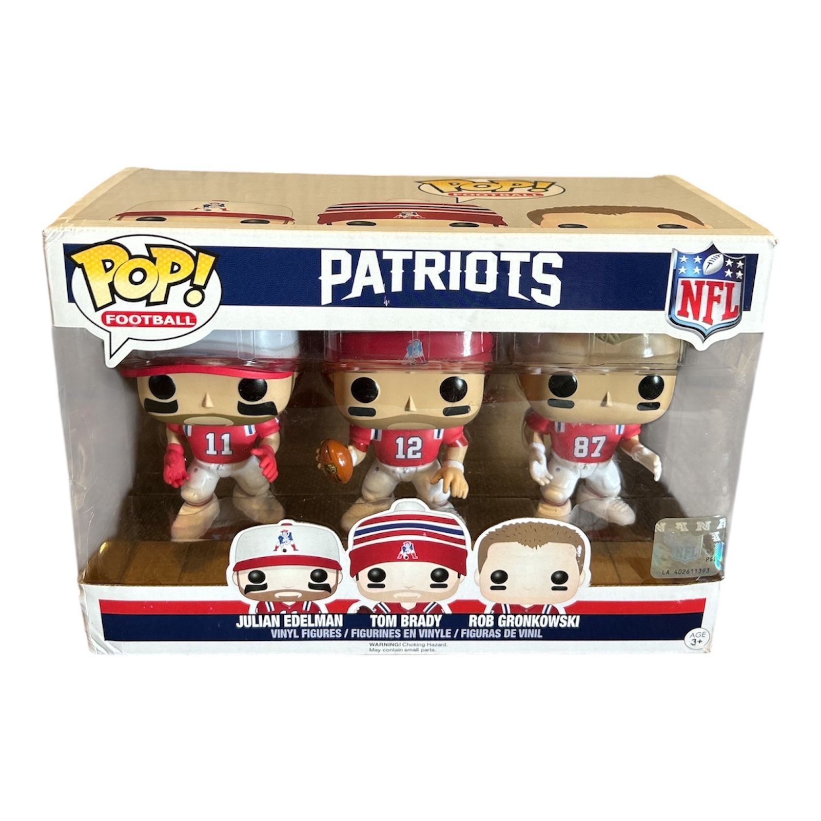 Funko Pop NFL Football Patriots Pack Brady Edelman Gronkowski