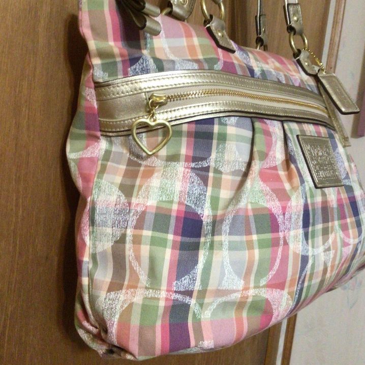 バッグ Coach Daisy Madras Poppy Pocket Shoulder Coach Poppy Daisy Madras Pastel Plaid Shoulder Bag | eBay