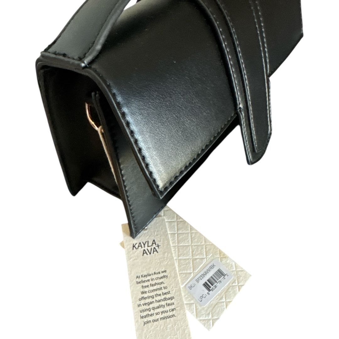 Kayla Ava “Miranda” Vegan Leather Crossbody – Black – NWT from