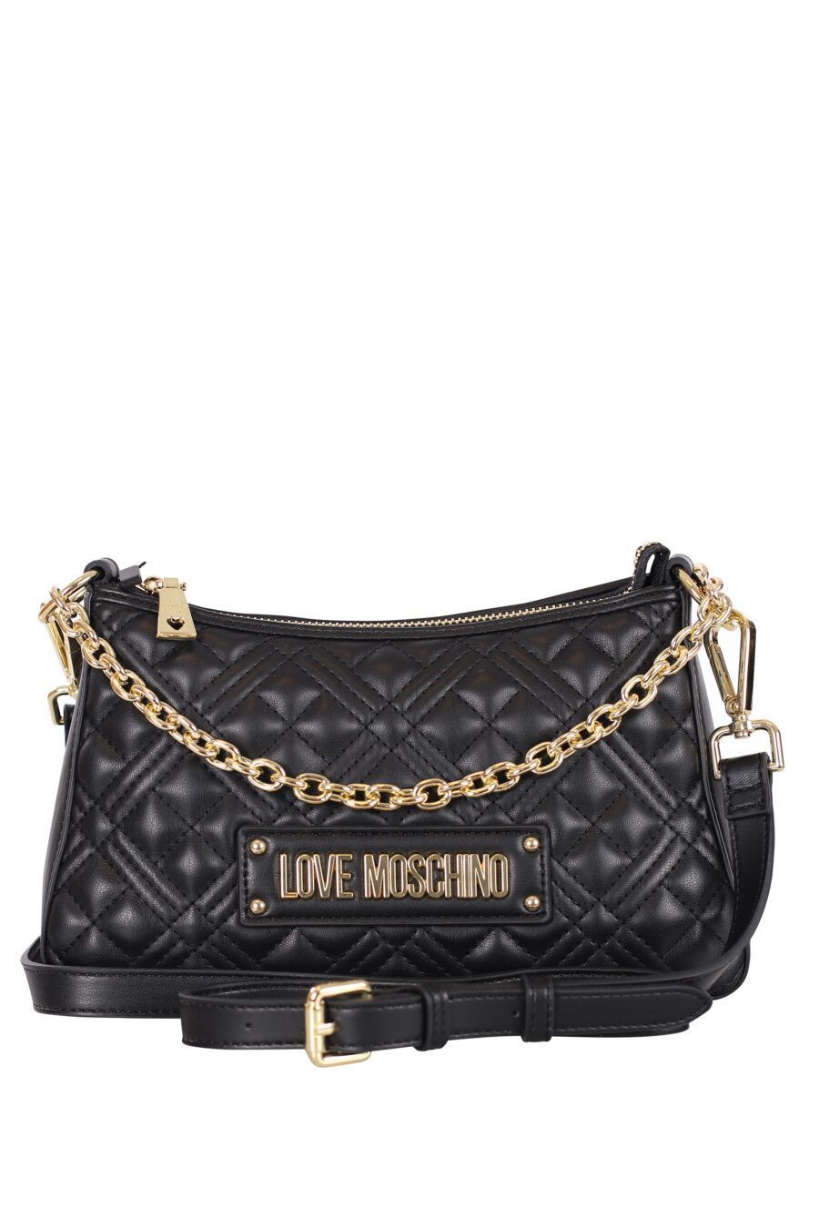 小物 wmt one Love Moschino Black quilted style shoulder bag with mini