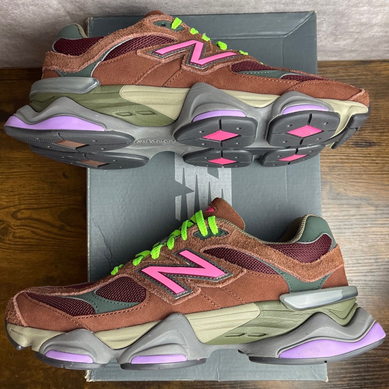 New Balance 9060 Rich Oak Burgundy Pink Size U9060BUR Joker