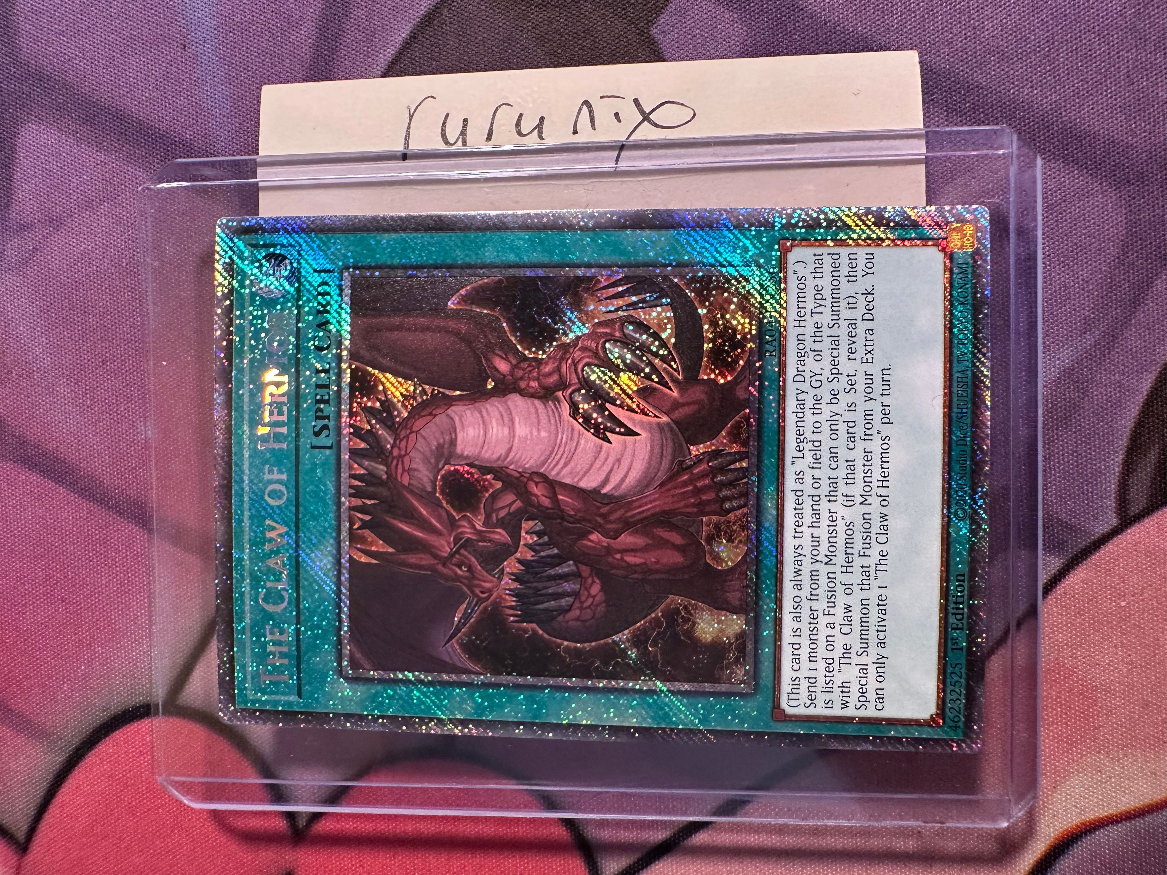 Yugioh The Claw of Hermos (Platinum Secret Rare) RA04-EN256 - Quarter  Century Stampede  Whatnot: Shop, Sell, Connect