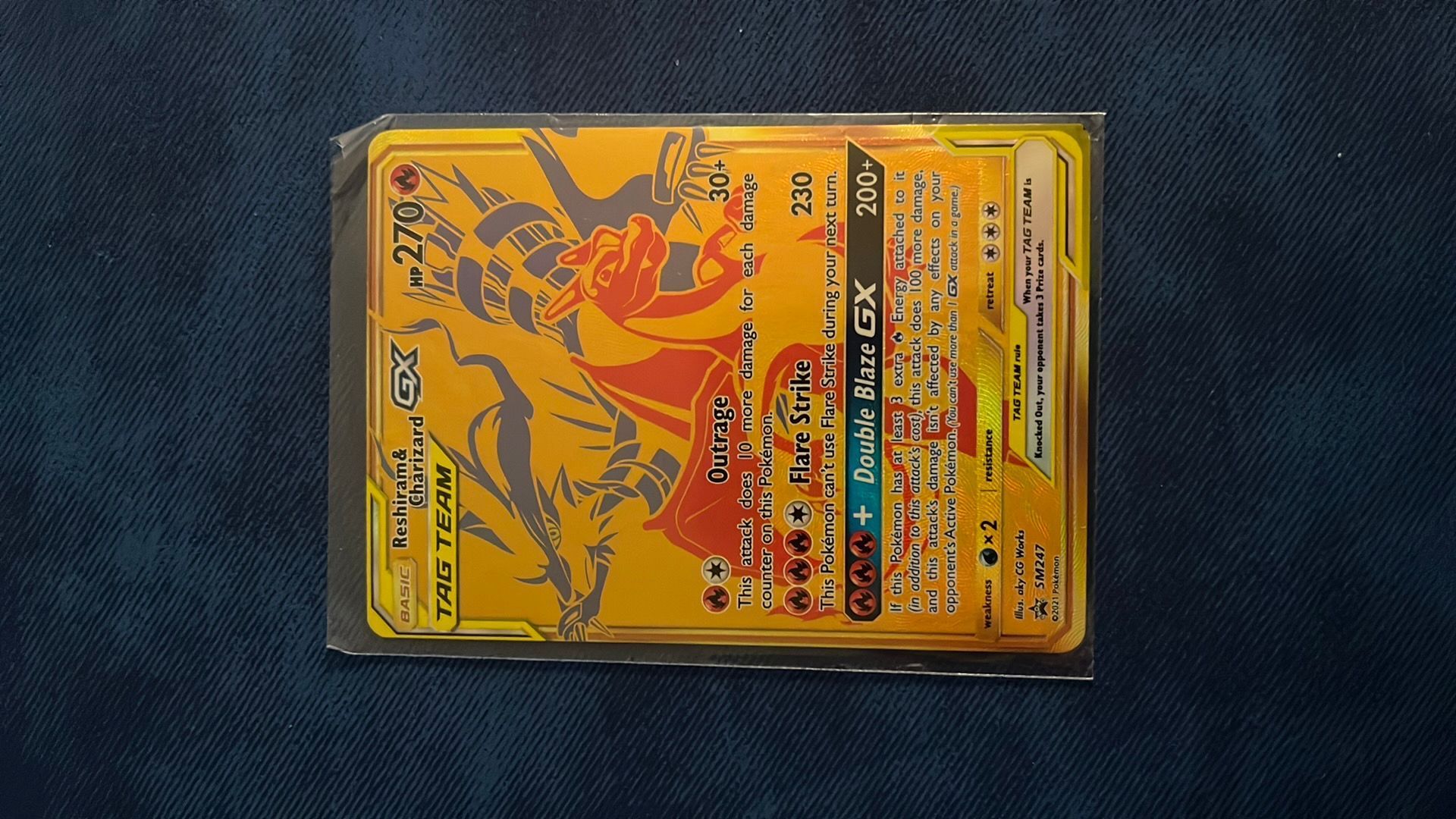 Reshiram & Charizard GX Tag Team Gold Secret Rare Pokmon Sun & Moon SM247   Whatnot: Shop, Sell, Connect