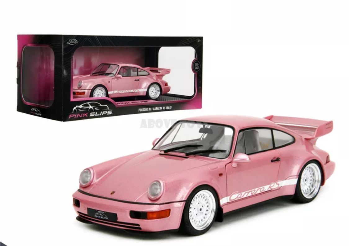 【残りわずか】 Type 911 Porsche Slips Pink Scale 1:18 Jada 964 RS Carrera ミニカー